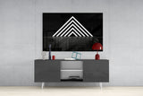 Neon Triangle Glass Wall Art.