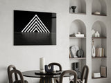 Neon Triangle Glass Wall Art.