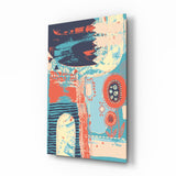 Collage Floreale Folk quadro in vetro - 72x46 cm