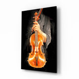 Violin Glass Wall Art - 72x46 cm