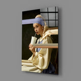 Girl with a Pearl Earring Glass Wall Art.