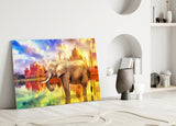 Elephant Glass Wall Art.