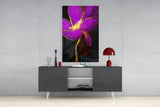 Purple Flower Glass Wall Art.