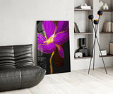 Purple Flower Glass Wall Art.