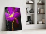 Purple Flower Glass Wall Art.