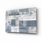 Patchwork Geométrico Azul cuadro de cristal - 72x46 cm