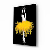 Ballerina in Tutù con Bagliore Dorato quadro in vetro - 72x46 cm