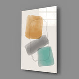 Abstract Shapes Glass Wall Art.