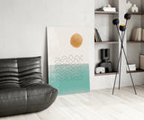 Abstract Shapes Glass Wall Art.