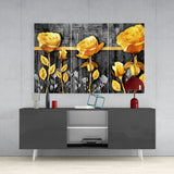 Yellow Rose Glass Wall Art.