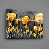 Yellow Rose Glass Wall Art.