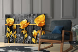 Yellow Rose Glass Wall Art.