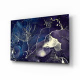 Mitternachtsblau Goldtinte Glasbild - 72x46 cm