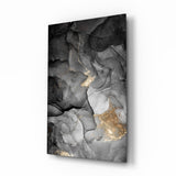 Inchiostro Antracite Nero Oro quadro in vetro - 72x46 cm