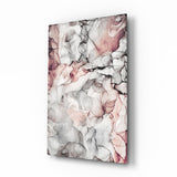 Veines d'Encre Gris Rosé tableau en verre - 72x46cm