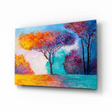 Die Geschichte des Herbstes Glasbild - 72x46 cm