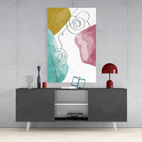 Abstract Shapes Glass Wall Art.