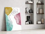 Abstract Shapes Glass Wall Art.