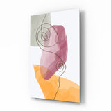 Mauve Orange Spirallinie Glasbild - 72x46 cm
