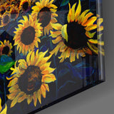 Sunflower Flower Glass Wall Art.