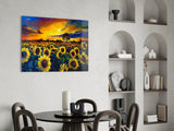 Sunflower Flower Glass Wall Art.