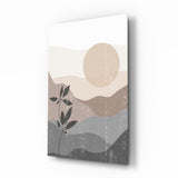 Kleine Blätter Glasbild