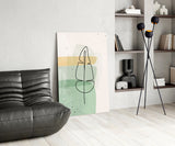 Abstract Shapes Glass Wall Art.