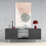 Abstract Shapes Glass Wall Art.