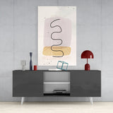 Abstract Shapes Glass Wall Art.