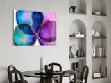 Abstract Shapes Glass Wall Art.