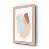 Mujer Line Art Salvia Terracota cuadro de cristal - 72x46 cm