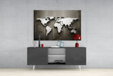 World Map Glass Wall Art.