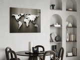 World Map Glass Wall Art.
