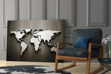 World Map Glass Wall Art.