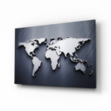 World Map Glass Wall Art.