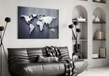 World Map Glass Wall Art.