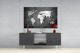 World Map Glass Wall Art.