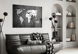 World Map Glass Wall Art.