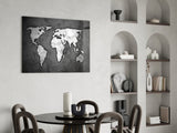 World Map Glass Wall Art.