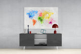 Map of Colors Glass Wall Art.