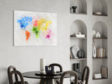 Map of Colors Glass Wall Art.