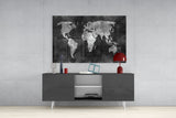 World Map Glass Wall Art.