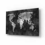 World Map Glass Wall Art.