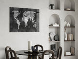 World Map Glass Wall Art.