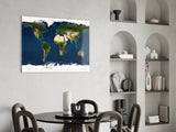 World Map Glass Wall Art.