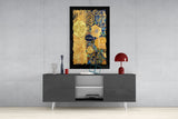 Gold Abstract Glass Wall Art.