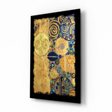Gold Abstract Glass Wall Art - 72x46 cm