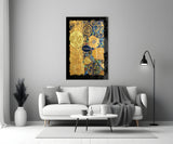 Gold Abstract Glass Wall Art.