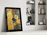 Gold Abstract Glass Wall Art.