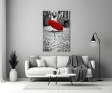 Red Umbrella Glass Wall Art.